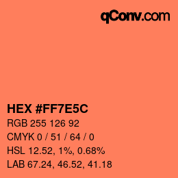 Color code: HEX #FF7E5C | qconv.com