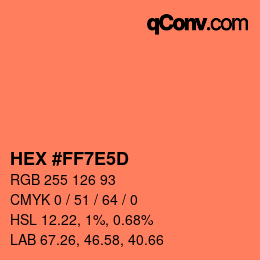 Color code: HEX #FF7E5D | qconv.com