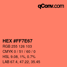 Color code: HEX #FF7E67 | qconv.com