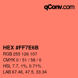 カラーコード: HEX #FF7E6B | qconv.com