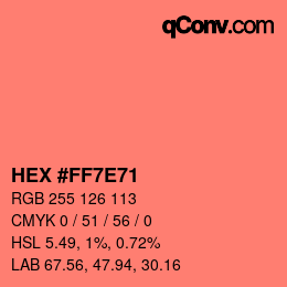 Color code: HEX #FF7E71 | qconv.com
