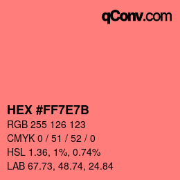Color code: HEX #FF7E7B | qconv.com