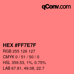 Color code: HEX #FF7E7F | qconv.com