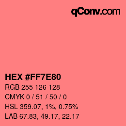 Color code: HEX #FF7E80 | qconv.com