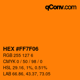 Color code: HEX #FF7F06 | qconv.com