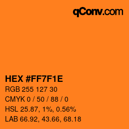 Color code: HEX #FF7F1E | qconv.com