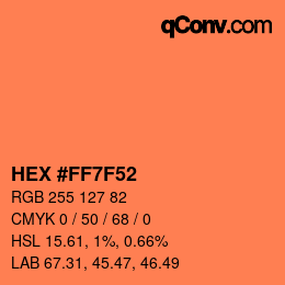 Color code: HEX #FF7F52 | qconv.com