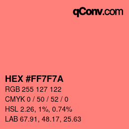 Color code: HEX #FF7F7A | qconv.com