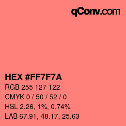 Color code: HEX #FF7F7A | qconv.com