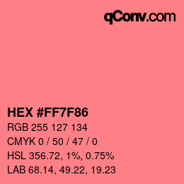 Color code: HEX #FF7F86 | qconv.com