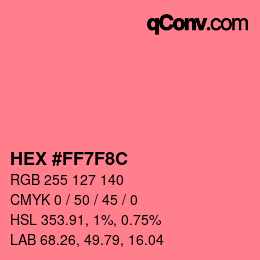 Color code: HEX #FF7F8C | qconv.com