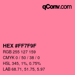 Color code: HEX #FF7F9F | qconv.com