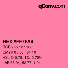 颜色代码: HEX #FF7FA8 | qconv.com