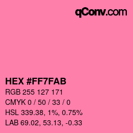 Color code: HEX #FF7FAB | qconv.com