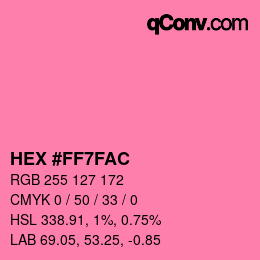カラーコード: HEX #FF7FAC | qconv.com
