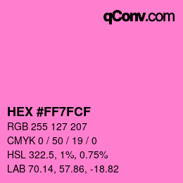 Color code: HEX #FF7FCF | qconv.com