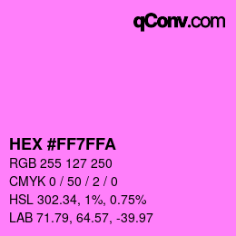Color code: HEX #FF7FFA | qconv.com