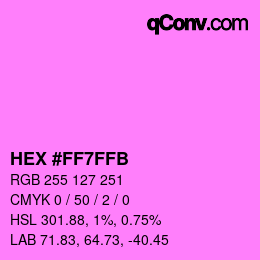 Color code: HEX #FF7FFB | qconv.com