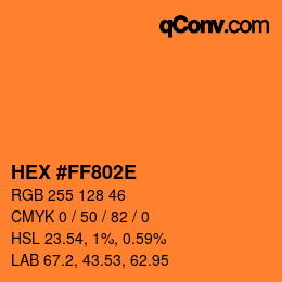 Color code: HEX #FF802E | qconv.com