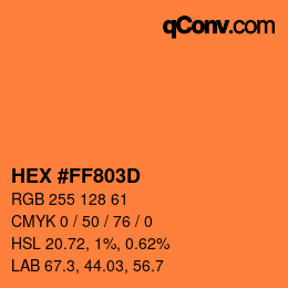 Farbcode: HEX #FF803D | qconv.com