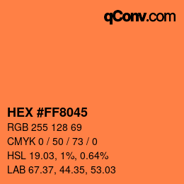 Farbcode: HEX #FF8045 | qconv.com