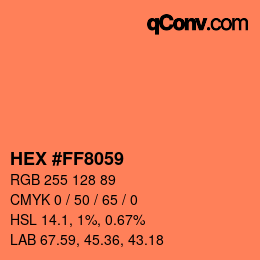 カラーコード: HEX #FF8059 | qconv.com