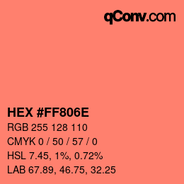 Color code: HEX #FF806E | qconv.com