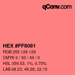Color code: HEX #FF8081 | qconv.com