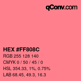 Color code: HEX #FF808C | qconv.com