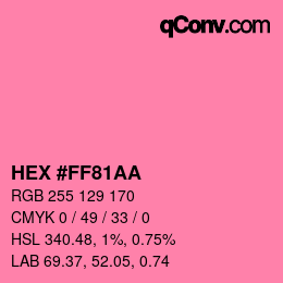 Color code: HEX #FF81AA | qconv.com