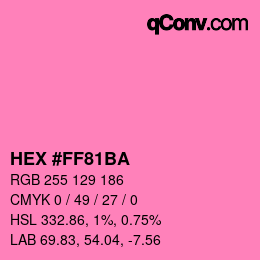 Código de color: HEX #FF81BA | qconv.com