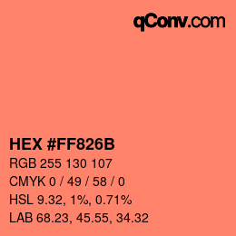 カラーコード: HEX #FF826B | qconv.com