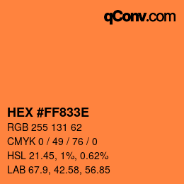 Color code: HEX #FF833E | qconv.com