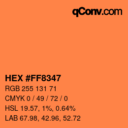 カラーコード: HEX #FF8347 | qconv.com