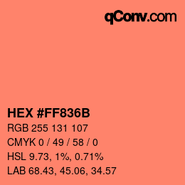 Color code: HEX #FF836B | qconv.com