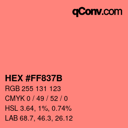 Color code: HEX #FF837B | qconv.com