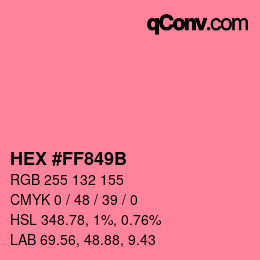 Color code: HEX #FF849B | qconv.com