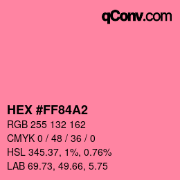 Color code: HEX #FF84A2 | qconv.com