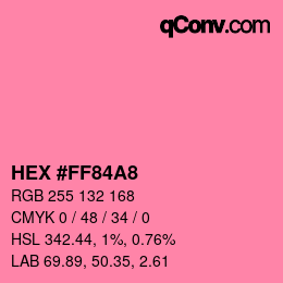 Color code: HEX #FF84A8 | qconv.com