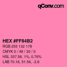 Color code: HEX #FF84B2 | qconv.com