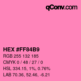 Color code: HEX #FF84B9 | qconv.com