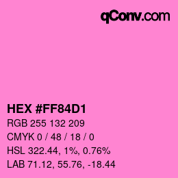 Color code: HEX #FF84D1 | qconv.com