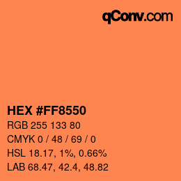 Color code: HEX #FF8550 | qconv.com
