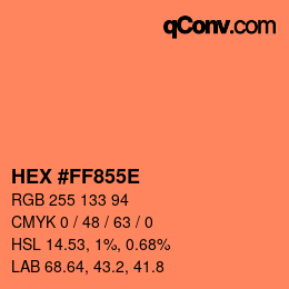 Color code: HEX #FF855E | qconv.com