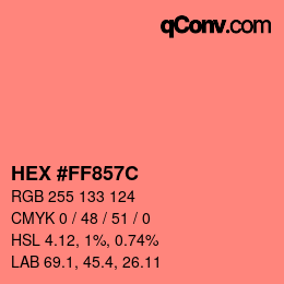 Color code: HEX #FF857C | qconv.com
