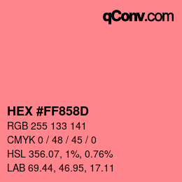 Color code: HEX #FF858D | qconv.com