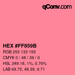 Color code: HEX #FF859B | qconv.com