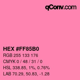 Color code: HEX #FF85B0 | qconv.com