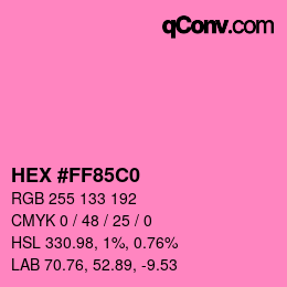Color code: HEX #FF85C0 | qconv.com