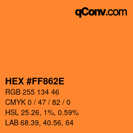 Color code: HEX #FF862E | qconv.com